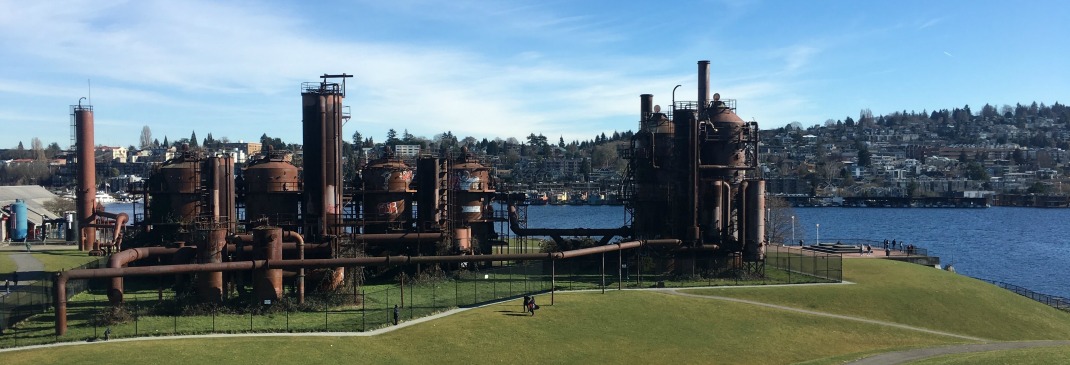 Industrielle Seite Seattles am Hafen